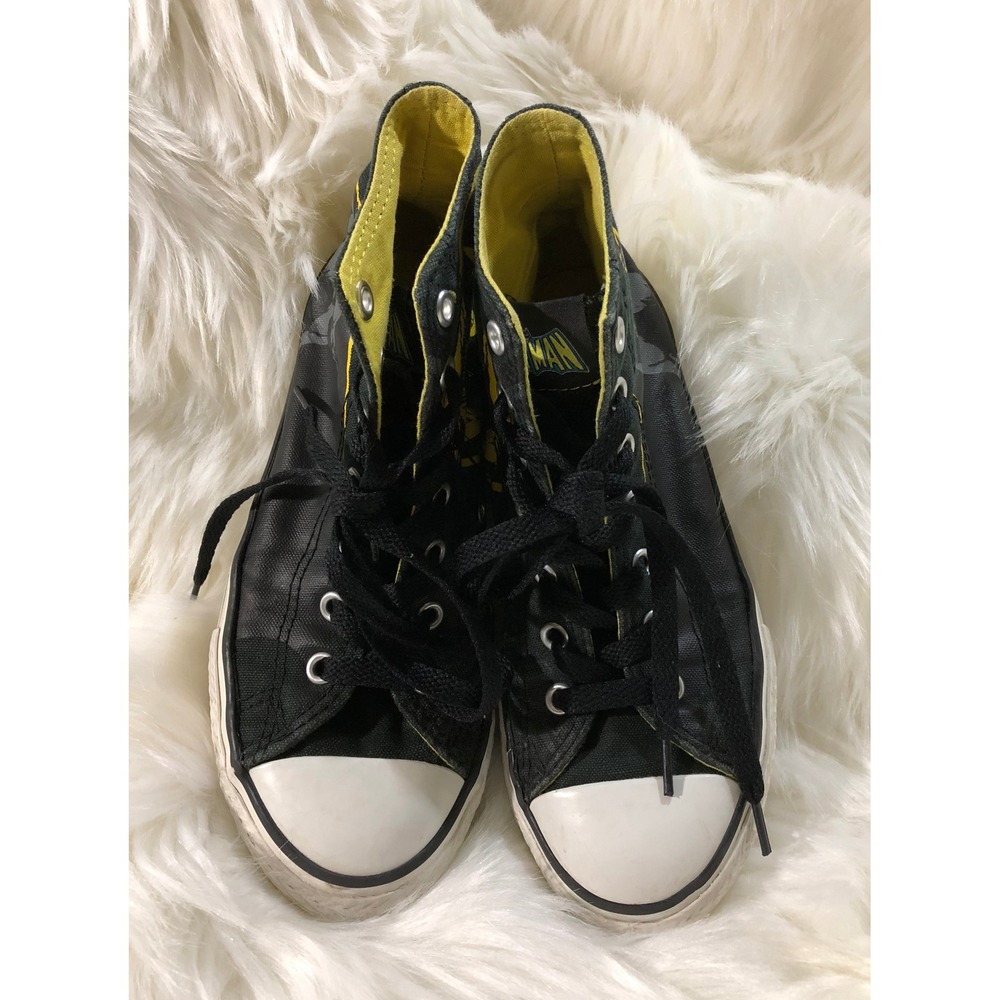 Converse US Size 3 All Star Batman High Top Youth Sneakers Black Yellow Unisex - Picture 2 of 7